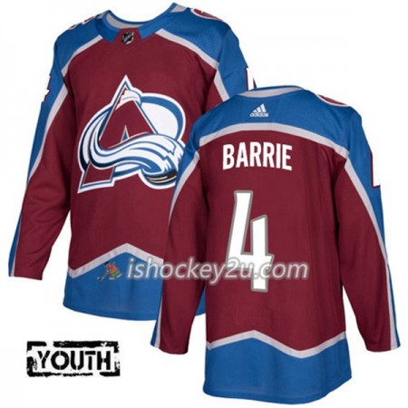Børn NHL Colorado Avalanche Trøje Tyson Barrie 4 Adidas 2017-2018 Vinrød Authentic